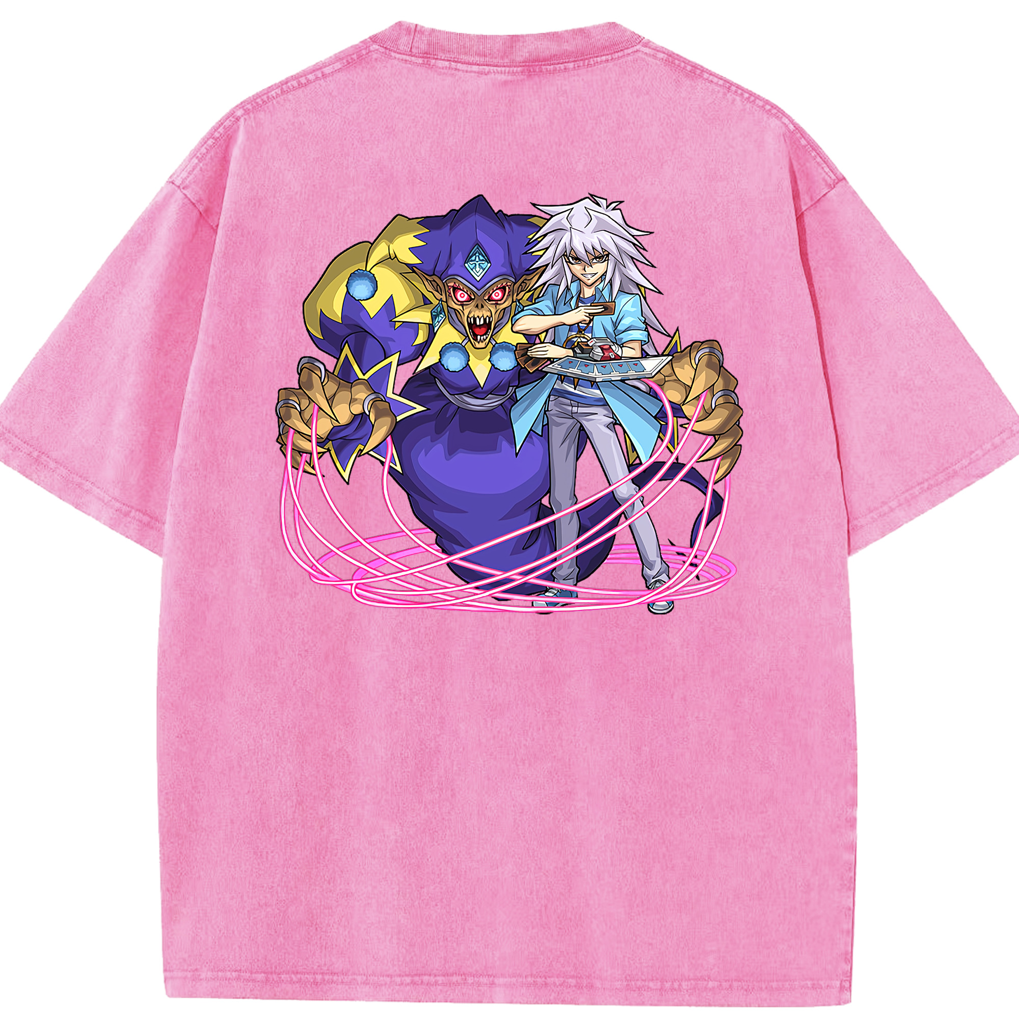 （画像用） 遊☆戯☆王 Yu-Gi-Oh! 綿100% ヴィンテージ風 半袖Tシャツ（背面プリント）